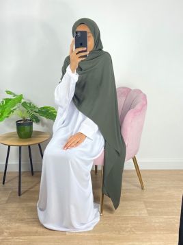Hijab soie de médine vert kaki