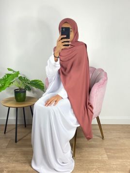 Hijab soie de médine rose...