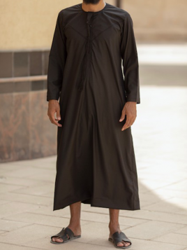 Black Emirati Qamis - Bumbac
