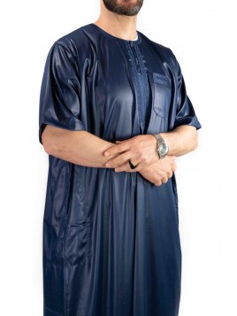 Atlas satin albastru marin...