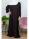 Abaya Elastische Ärmel - Dunkelbraun 3 - Wool peach - - - - - - - - - El Bassira