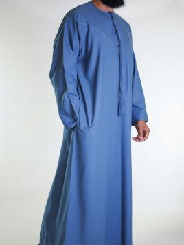 Qamis emiratini blu denim -...