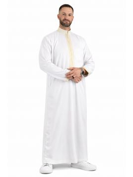 Qamis Sultan Vit / Guld -...