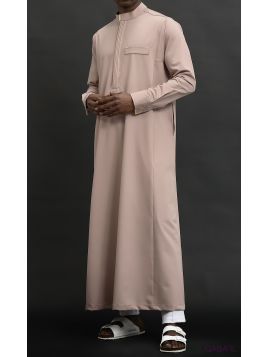 Beige Bey lång Qamis 6010 -...