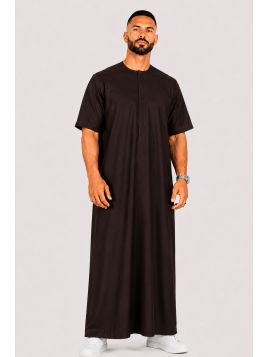 Qamis castanho-escuro de...