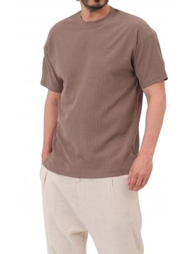 T-shirt oversize in waffle...