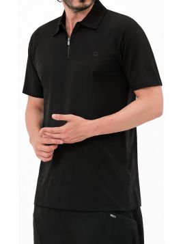 QTT3002 svart polotröja med...
