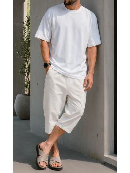 Stretch Cotton Capri Pants...