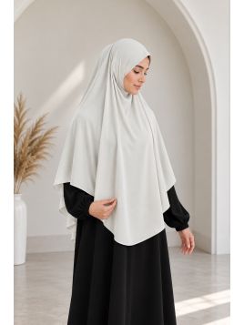 Khimar i jersey – benvitt