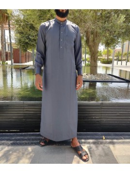 Saudi Qamis Gri închis -...