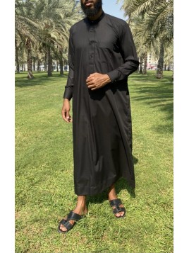 Negru Saudi Qamis - Bumbac